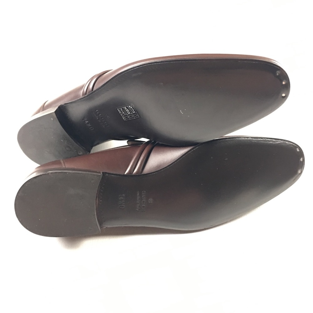 Gucci Men's Designer Black Leather Loafers 15.5 - Picture 5 of 7